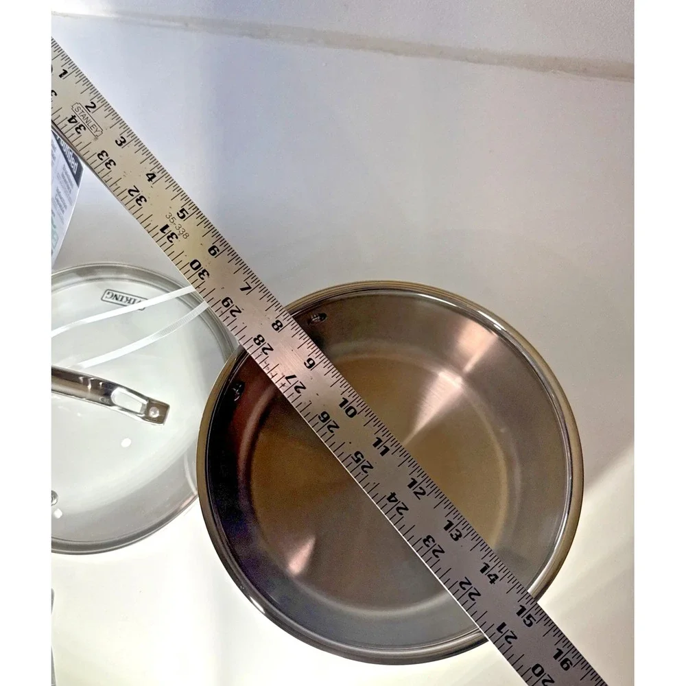 VIKING 3 Ply Stainless Steel Saucepan 2.25 Qt NEW Glass Lid Vent Inudction